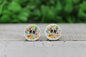 Floral Boston Terrier Stud Earrings