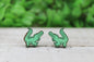 Alligators Wood Stud Earrings