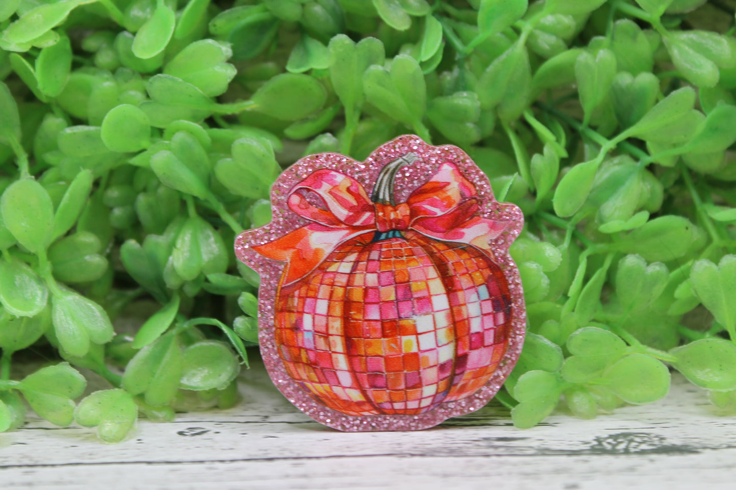 Disco Pumpkin Glitter Badge Reel