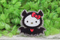 Bat Cat with Bow Badge Reel
