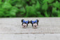 Blue Bow Mouse Mini Stud Earrings