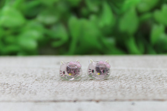 Light Pink Kitty Mini Stud Earrings