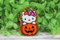 Cat in Jack-O-Lantern Badge Reel