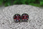 Georgia Bulldogs Sunflower Print 12mm Glass Stud Earrings