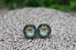 Starbucks Lover Green 12mm Glass Stud Earrings