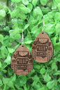 Jeep Teardrop Wooden Dangle Earrings