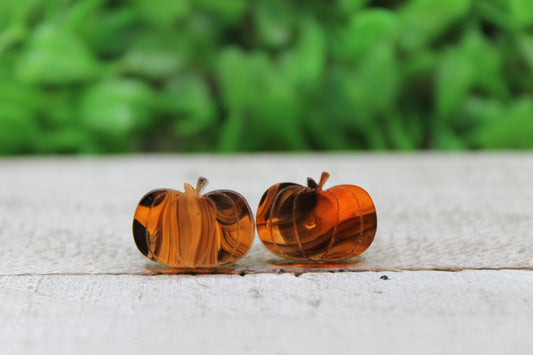 Bonfire Swirl Pumpkins • Acrylic Stud Earrings