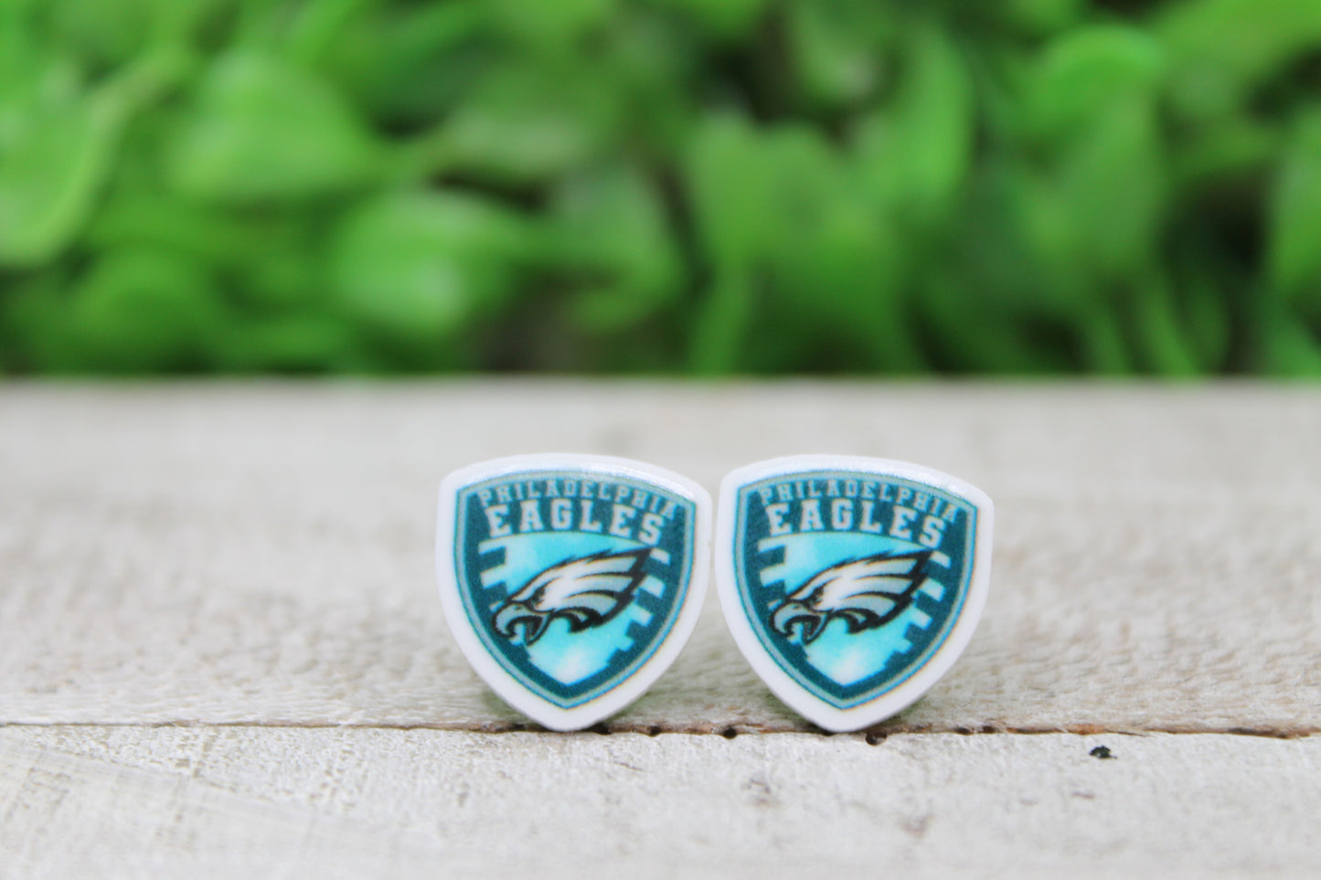 Philadelphia Eagles Football Badge • Acrylic Stud Earrings