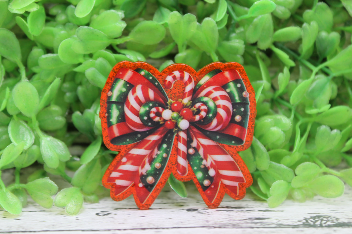 Candy Cane Bow Badge Reel