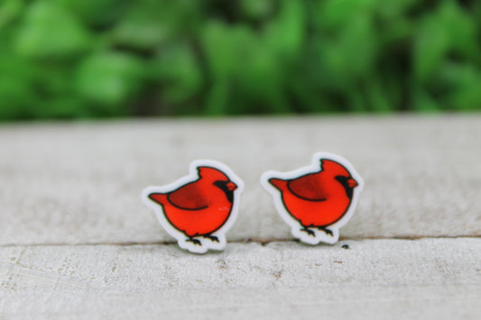 Cardinal • Acrylic Stud Earrings