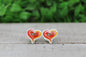 KC Chiefs Football Heart • Acrylic Stud Earrings