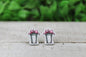 Iced Coffee with Pink Bow • Acrylic Stud Earrings