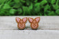 Piglet • Wood Stud Earrings