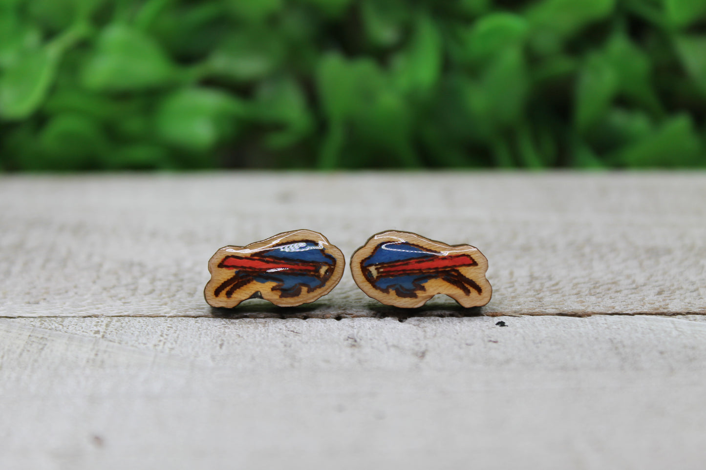 Buffalo Bills Football • Wood Stud Earrings