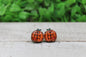 Plaid Pumpkin • Wood Stud Earrings