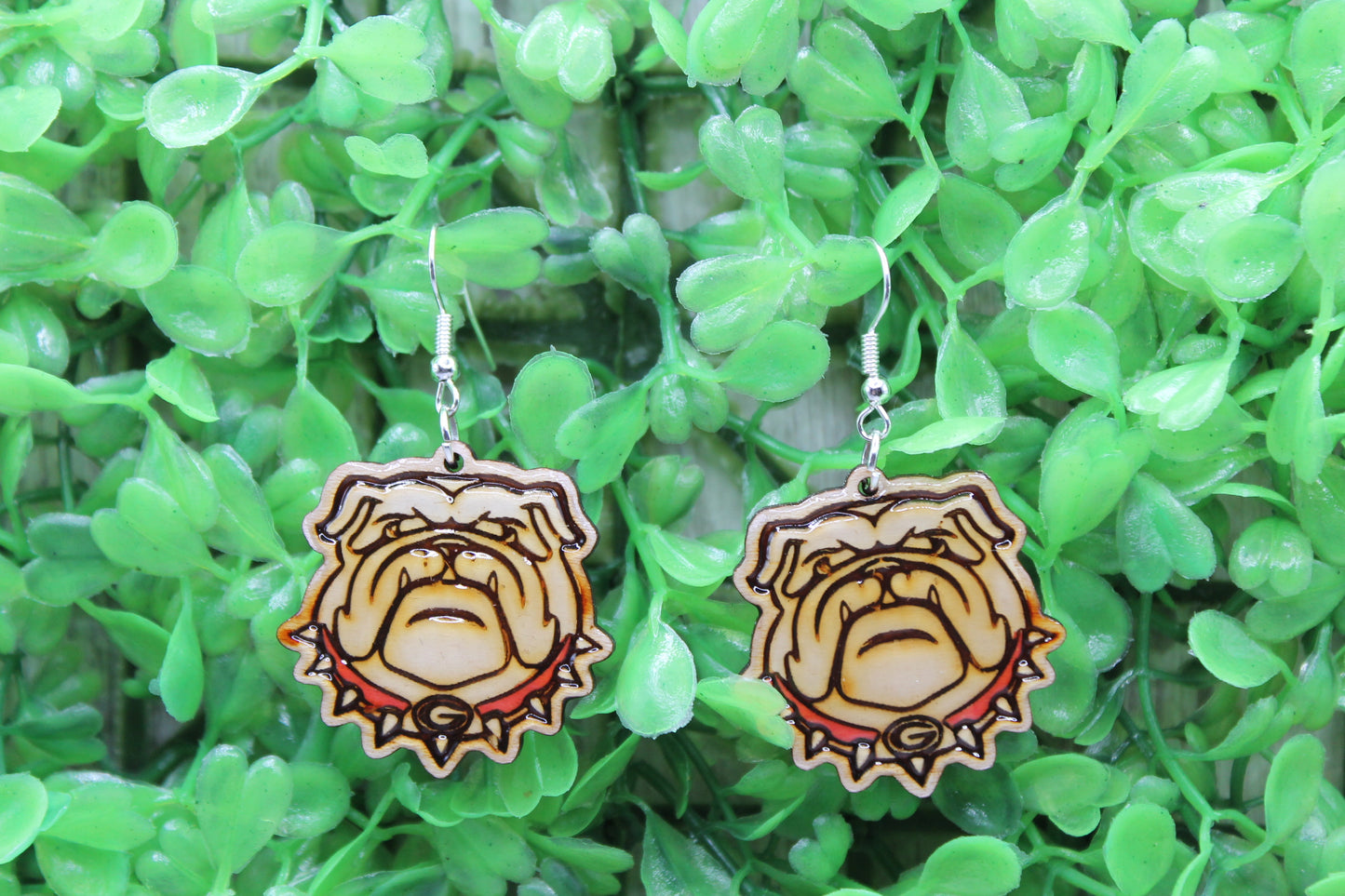 Georgia Bulldogs • Wood Dangle Earrings