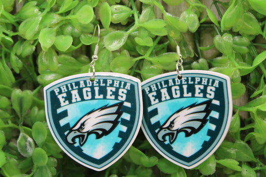 Philadelphia Eagles Football Badge • Dangle Earrings