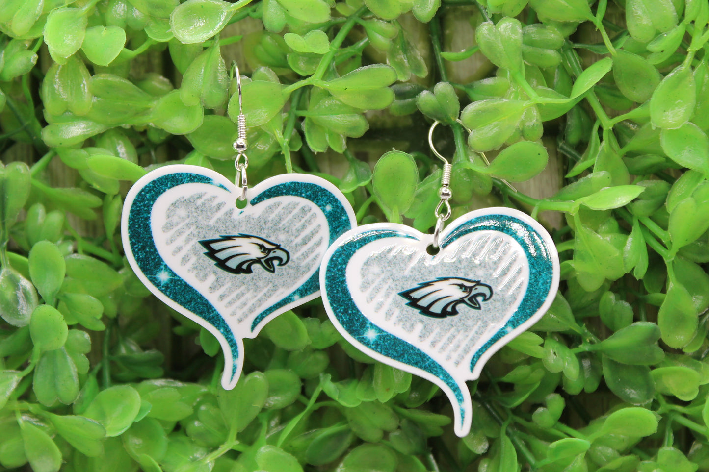 Philadelphia Eagles Heart • Dangle Earrings