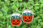 Jack-O-Lantern Bucket Full of Turquoise • Dangle Earrings