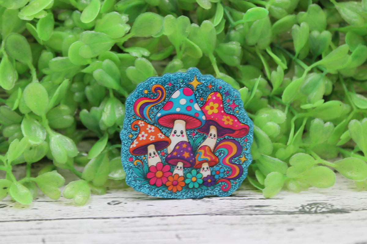 Groovy Mushrooms Badge Reel