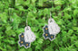 Ghost with Blue Gray Flowers • Dangle Earrings