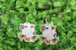 Ghost with Flowers & Butterfly • Dangle Earrings