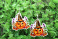 Jack-O-Lantern with Witch Hat • Dangle Earrings