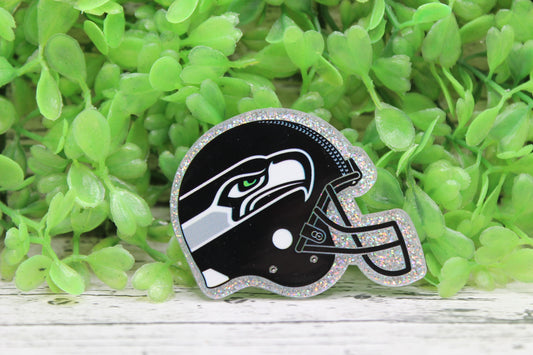 Seattle Seahawks Football Helmet Glitter Badge Reel