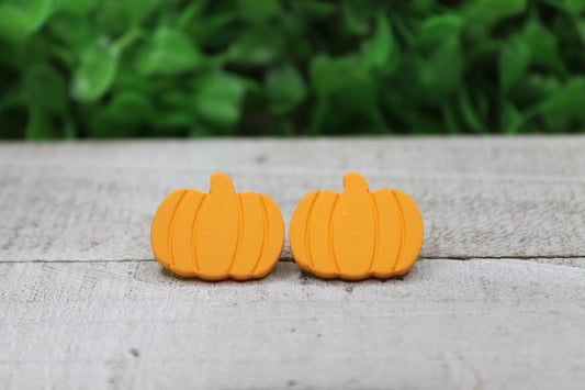 Orange Pumpkin Stud Earrings