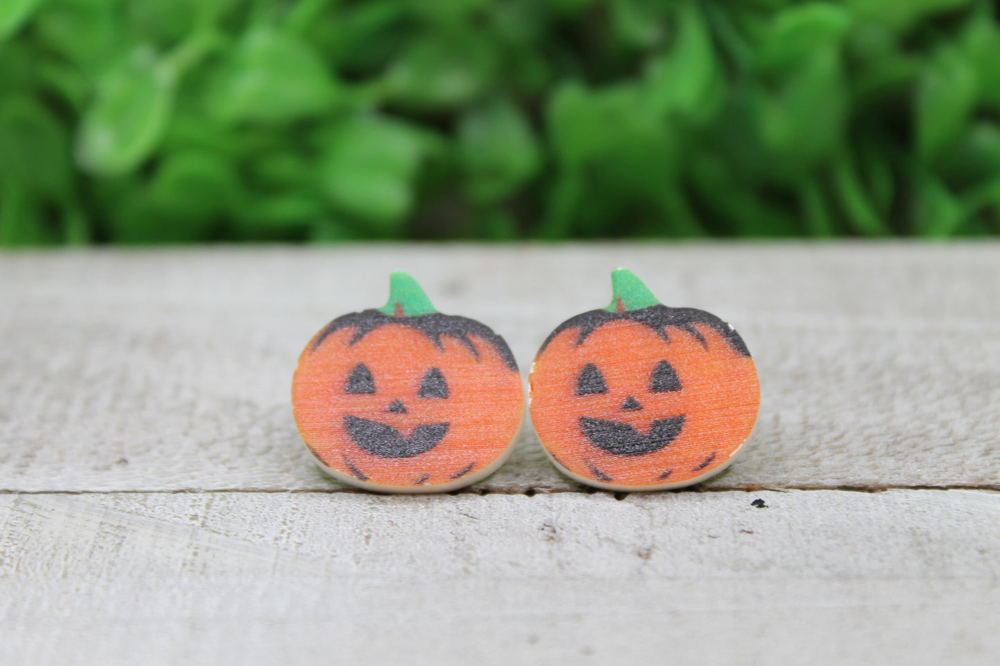 Smiling Jack-O-Lantern • Stud Earrings