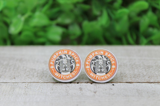 Pumpkin Spice Witches Circle • Stud Earrings