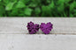 Purple Spiderweb Heart • Stud Earrings