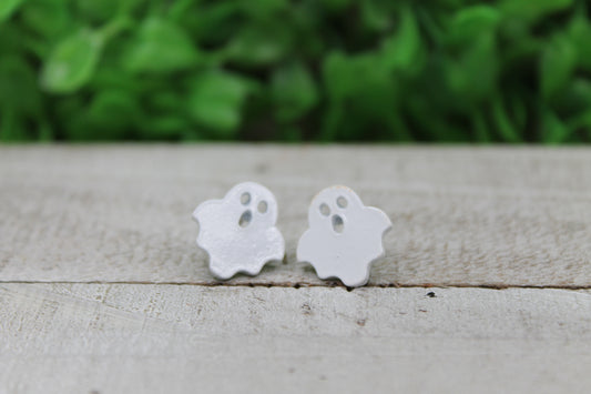 White Haunting Ghost • Stud Earrings