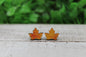 Autumn Leaves • Wood Stud Earrings