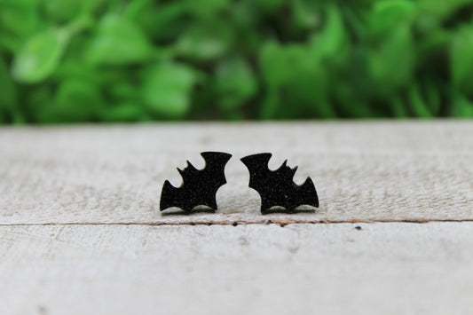 Glitter Bat • Stud Earrings