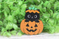 Black Cat in Jack-O-Lantern 3D Badge Reel
