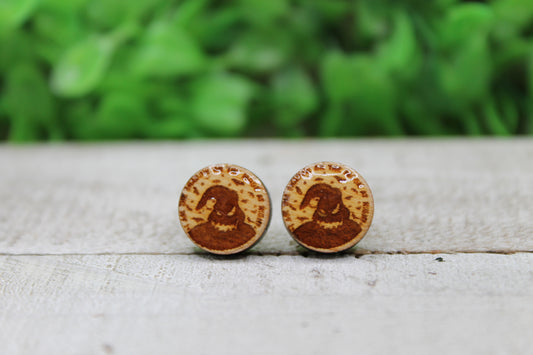 Oogie & Bats • Wood Stud Earrings