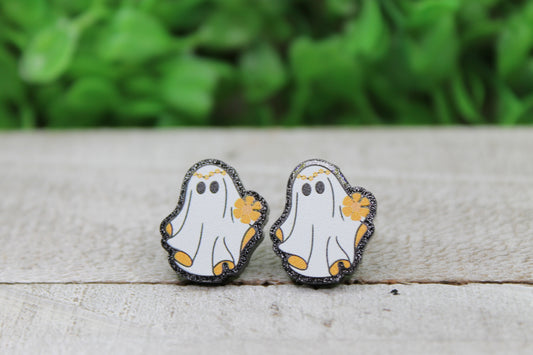 Flower Power Ghost • Stud Earrings