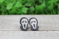 Scream • Wood Stud Earrings