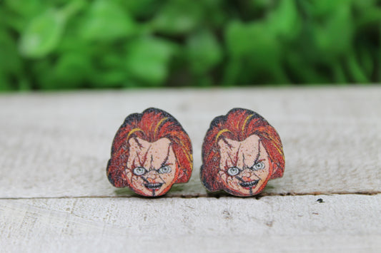 Chucky • Wood Stud Earrings