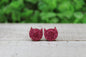 Pink Glitter Cat Face • Stud Earrings