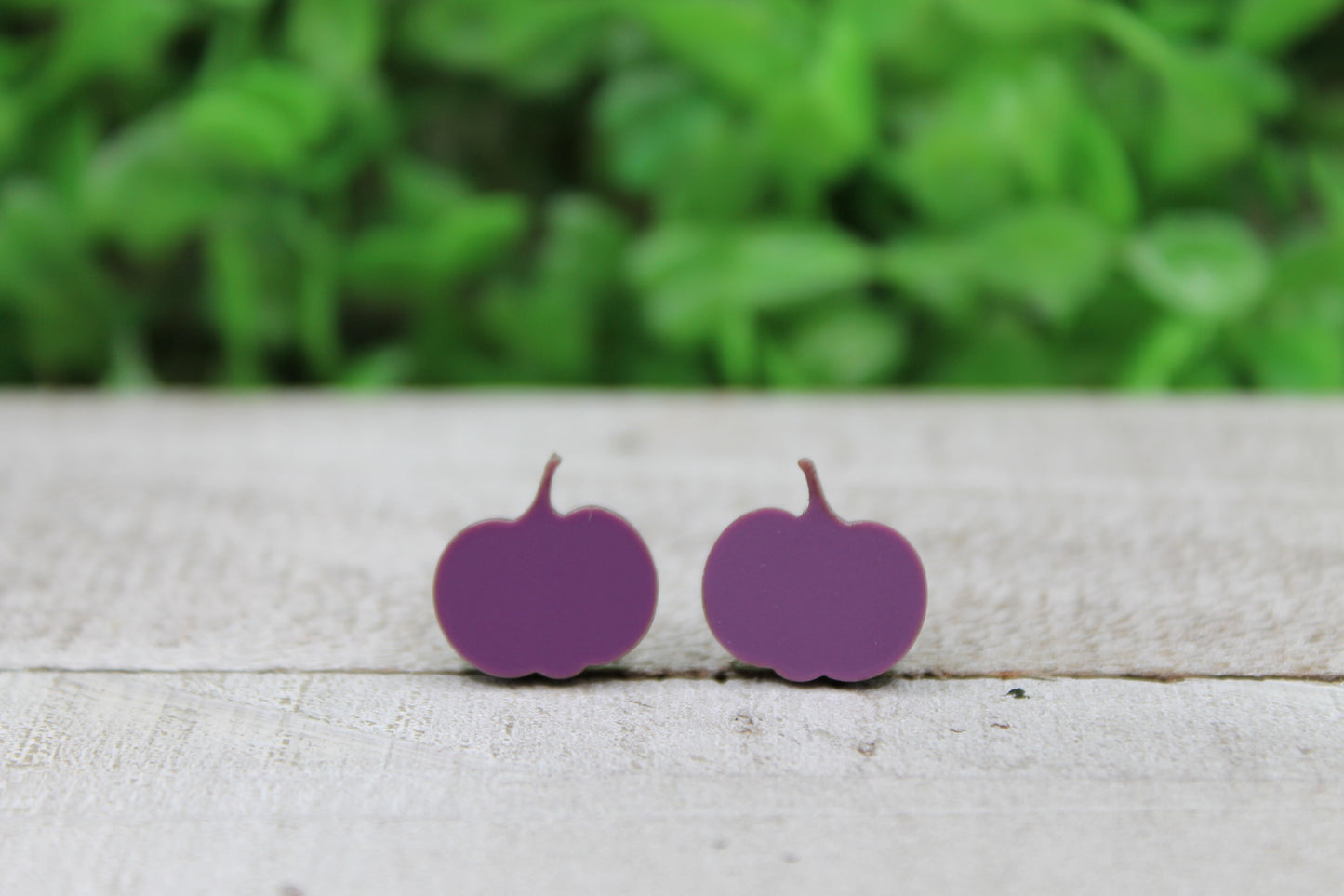 Purple Matte Pumpkin • Stud Earrings