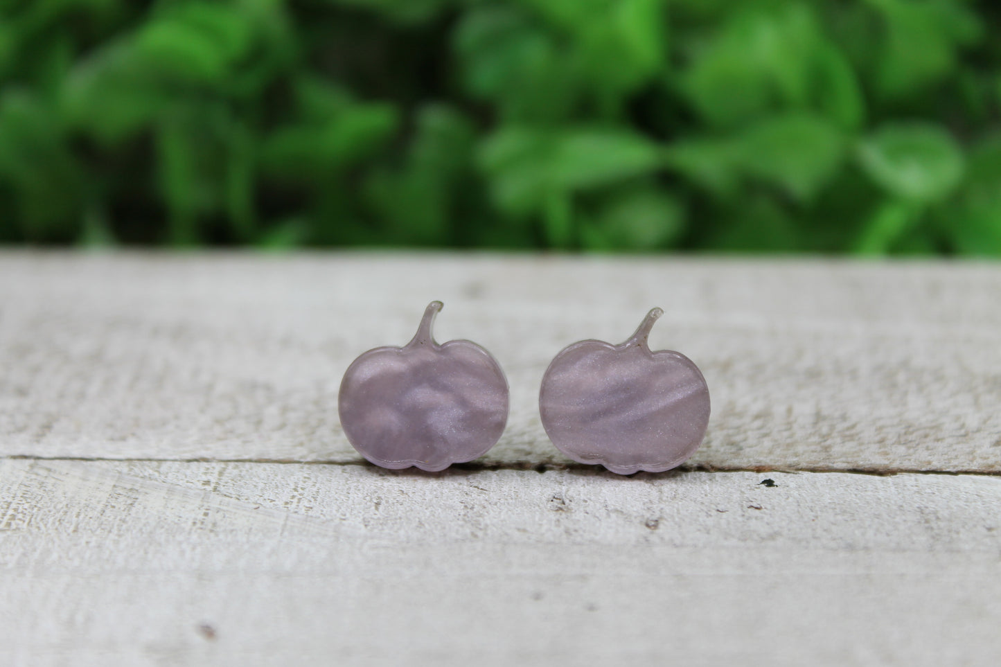 Purple Shimmer Pumpkin • Stud Earrings