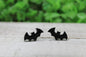 Black Striped Bat • Stud Earrings