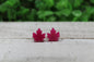 Pink Matte Leaves • Stud Earrings