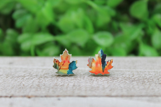 Scenic Fall Leaves • Stud Earrings