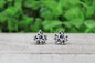 White Leopard Leaves • Stud Earrings