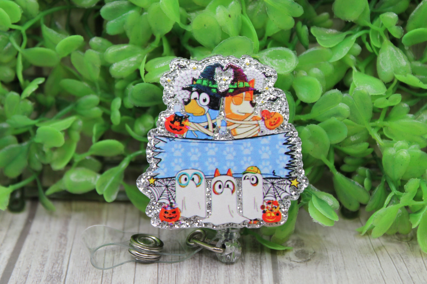 Halloween Bluey • Badge/ID Holder with Clip