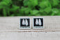 'No Feet' Ghost Square Stud Earrings