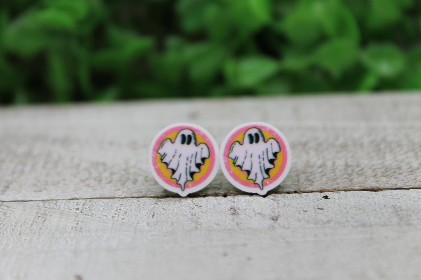 Ghost Circle Stud Earrings